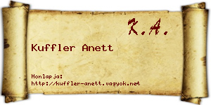 Kuffler Anett névjegykártya